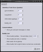 Extended Preferences Screenshot